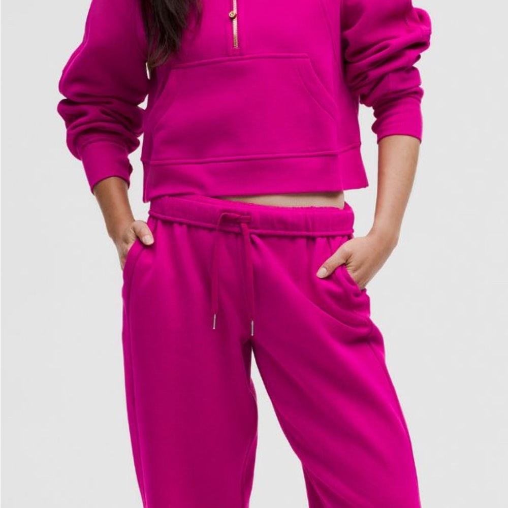 Scuba Oversized Funnel Neck Half zip Gold zipper Ripened Raspberry XL/XXL